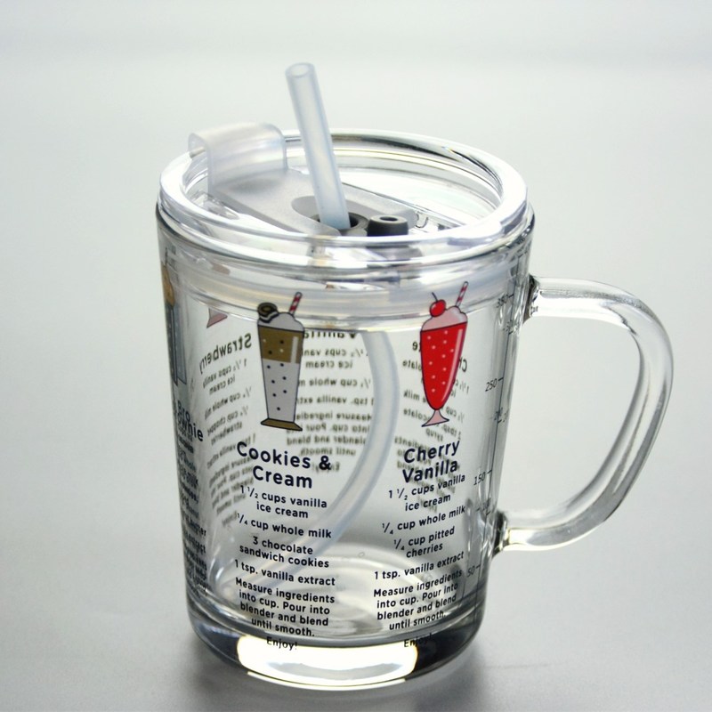jakość Cartoon Crystal Drinking Glass With Lid And Silicate Straw fabryka