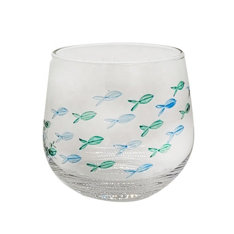 jakość Engraved Color Paint Short Tumbler Glass For Beverage fabryka