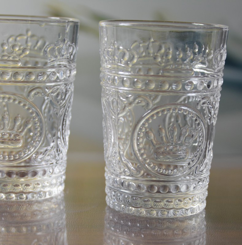 jakość 8Oz Crown Design Embossed Tumbler Drinking Glasses fabryka