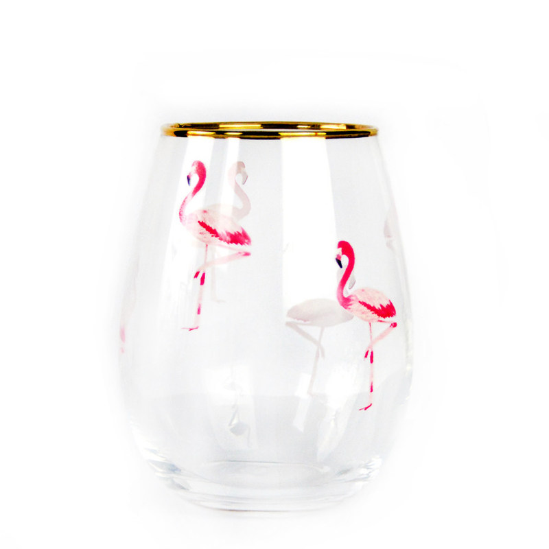 jakość Hand Painted Gold Rim Wine Glass Tumbler With Color Decal fabryka
