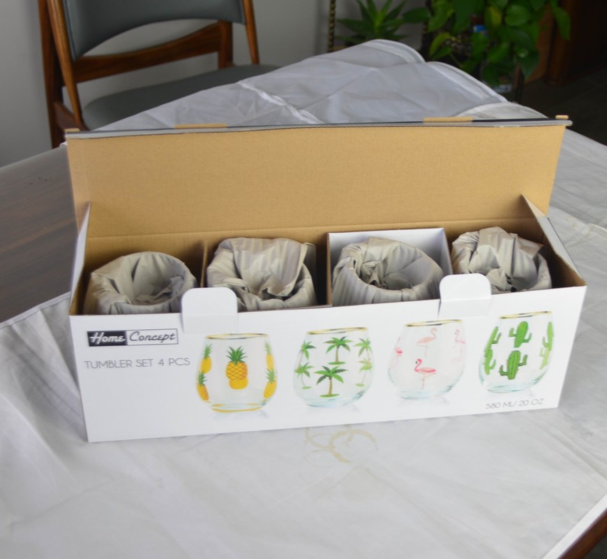 jakość Hand Painted Gold Rim Wine Glass Tumbler With Color Decal fabryka