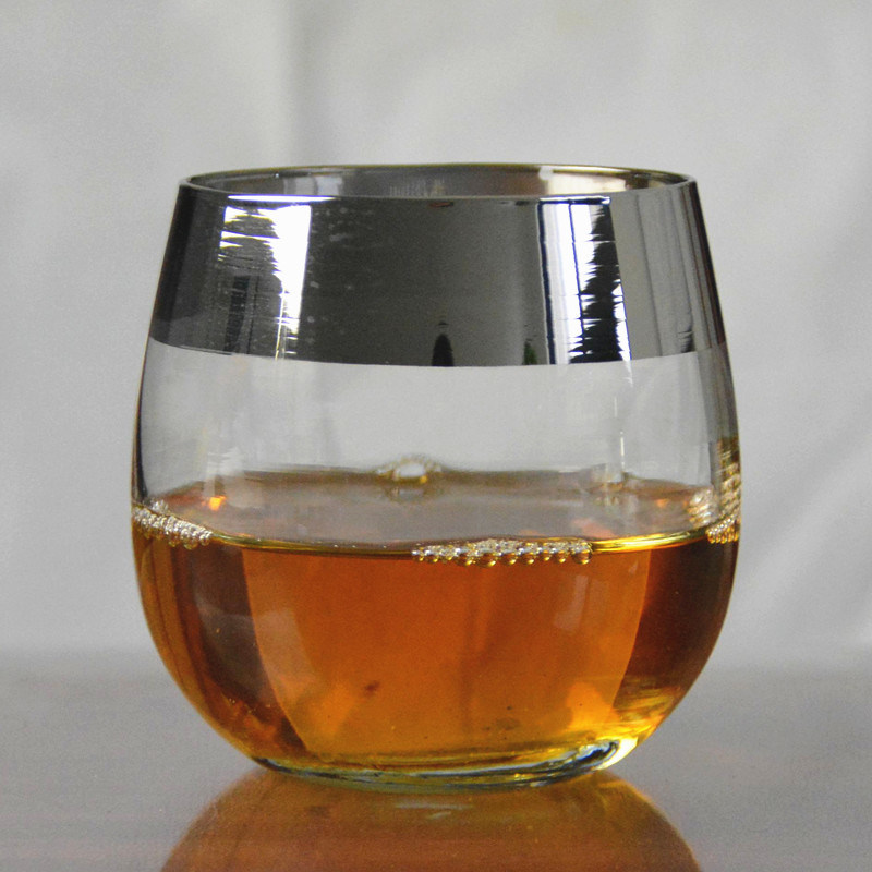 jakość Silver Rim Ion Plated Platinum Tumbler Drinking Glasses fabryka