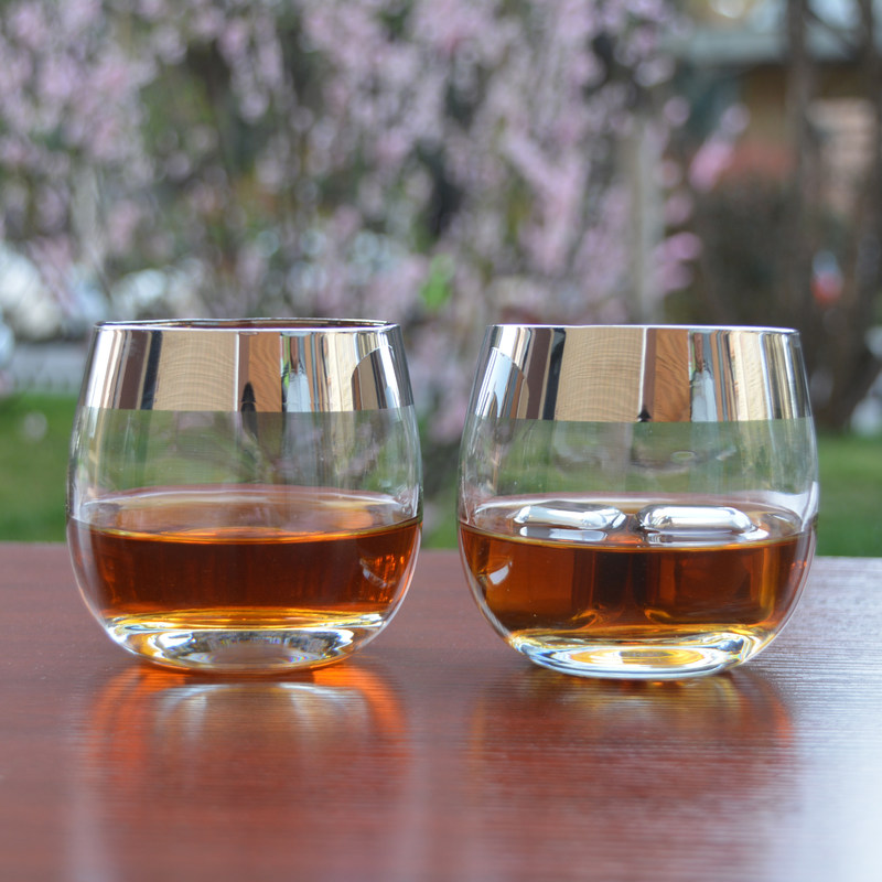 jakość Silver Rim Ion Plated Platinum Tumbler Drinking Glasses fabryka