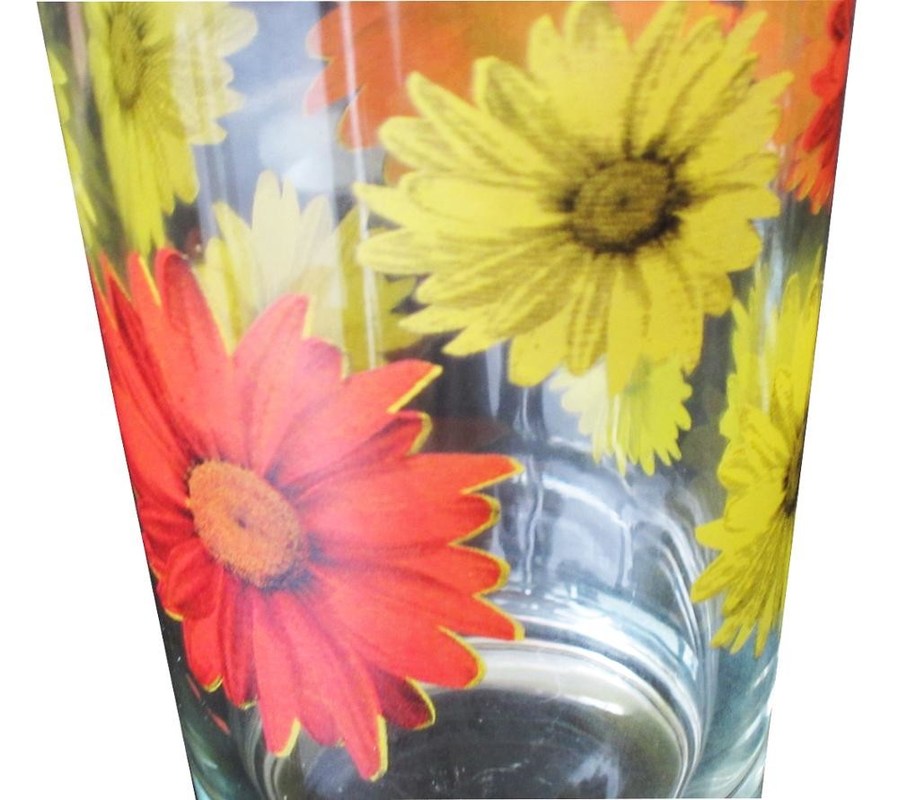 jakość Silk Printed Blooming Daisy 16 Oz Highball Glasses fabryka