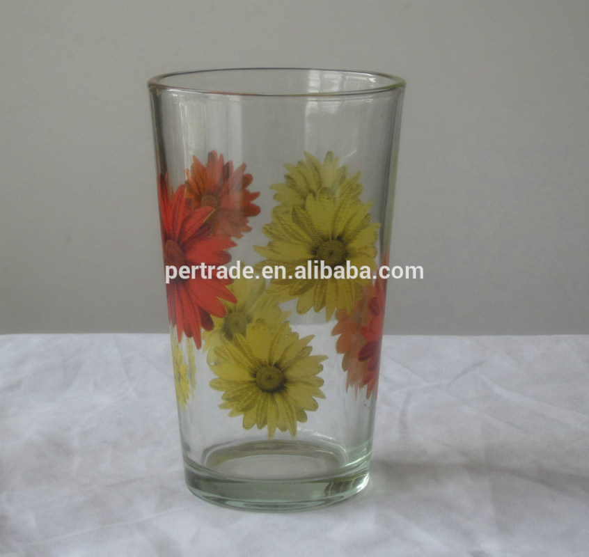 jakość Silk Printed Blooming Daisy 16 Oz Highball Glasses fabryka