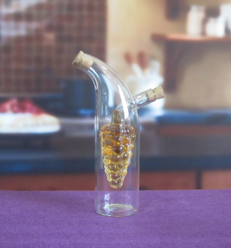 jakość Double Layer Grape Shape Glass Canister With Lid For Oil fabryka