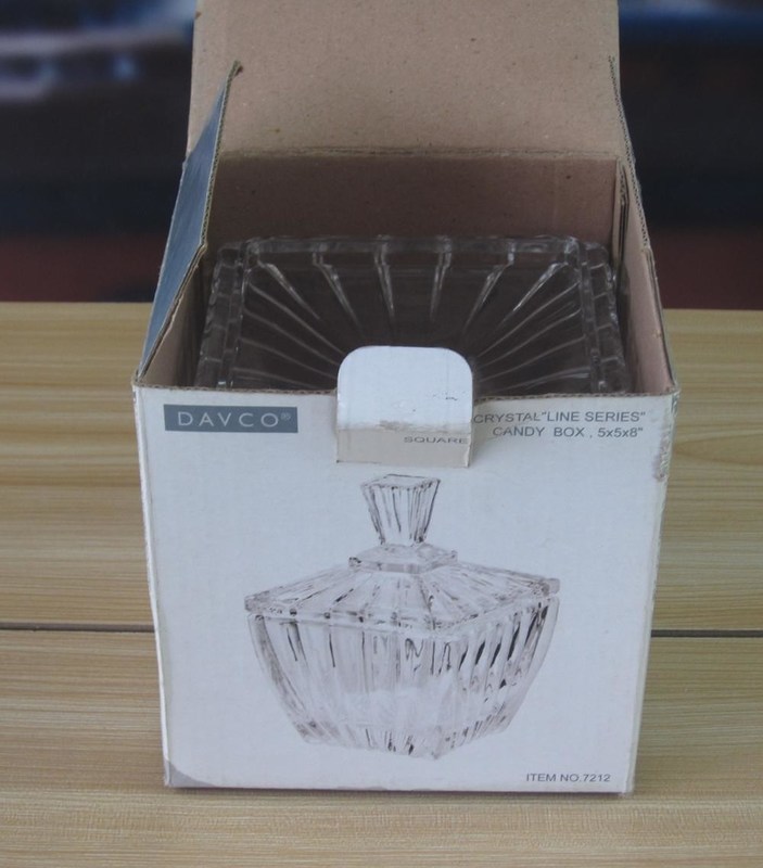 jakość Square Optic Stripes Glass Storage Jars For Candy fabryka