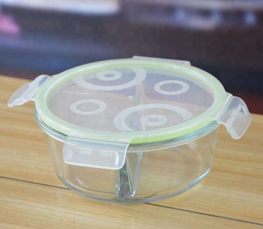 jakość Two Pots Borosilicate Clear Glass Storage Jars , Glass Bowls With Lids fabryka