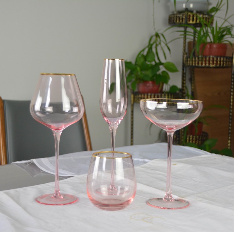 jakość Pink Crystal Cocktail Glasses fabryka