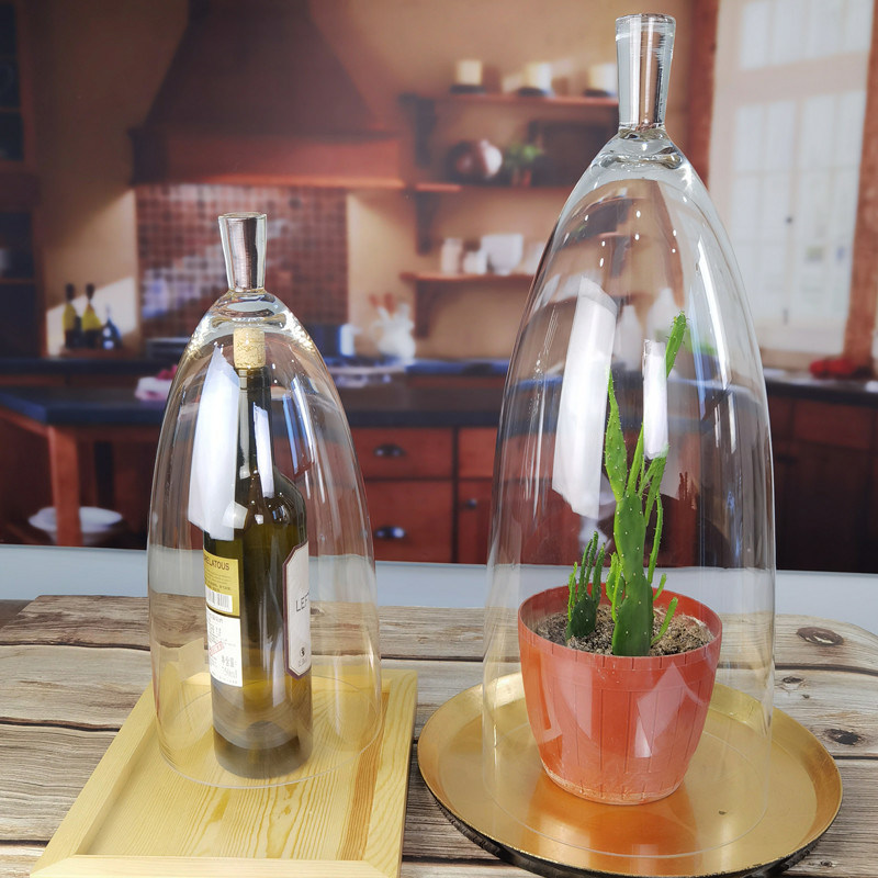 jakość Transparent Lead Free Handled 21" Glass Dome Cloche fabryka