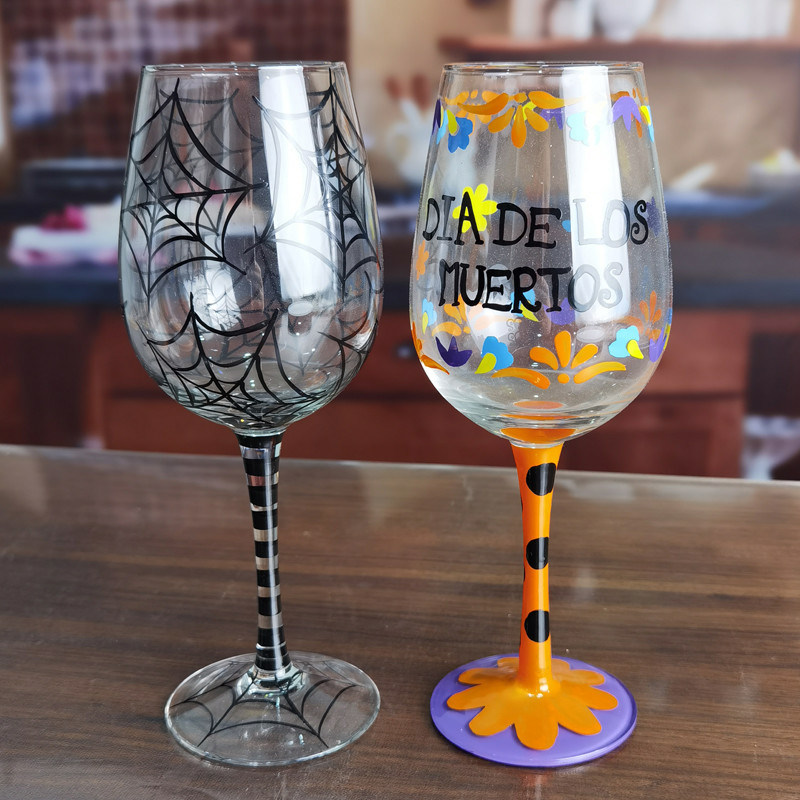 jakość FDA Holiday Gift Hand Painted Festival Wine Glass fabryka