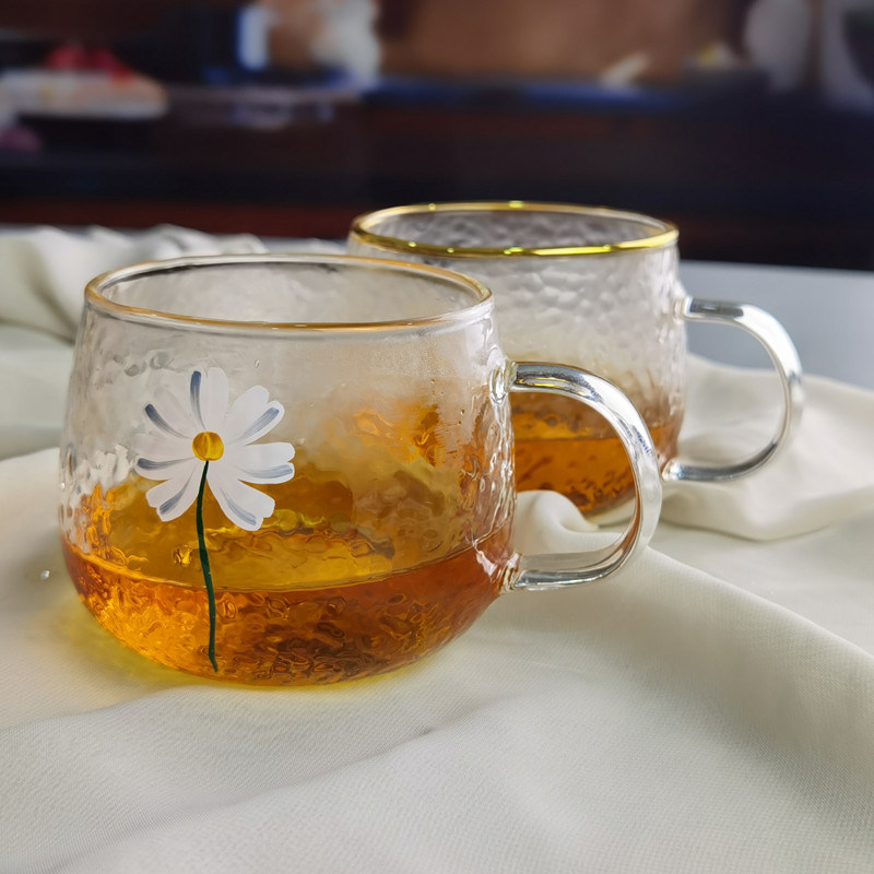 jakość Borosilicate Hammered Texture Tumbler Drinking Glasses With Golden Rim fabryka