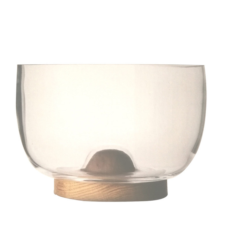 jakość 9" crystal salad bowl with solid wood stand peak bottom fabryka