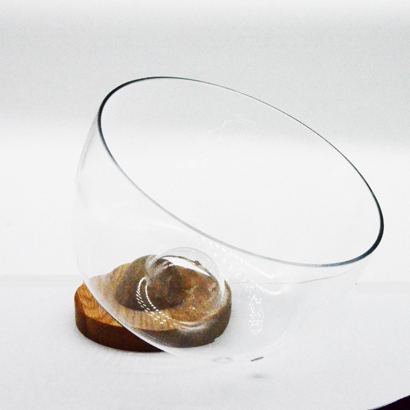jakość 9" crystal salad bowl with solid wood stand peak bottom fabryka