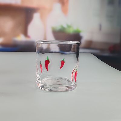 jakość 14oz Chili Decorative DOF Glass Heart Shape Water Tumbler Glasses Mexico Rock Glass Cup for Wedding Party Gift fabryka