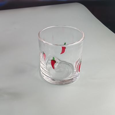 jakość 14oz Chili Decorative DOF Glass Heart Shape Water Tumbler Glasses Mexico Rock Glass Cup for Wedding Party Gift fabryka