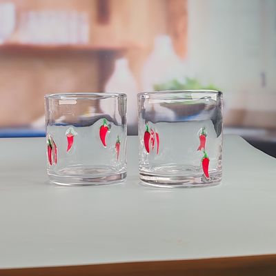 jakość 14oz Chili Decorative DOF Glass Heart Shape Water Tumbler Glasses Mexico Rock Glass Cup for Wedding Party Gift fabryka