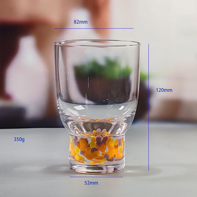 jakość Confetti Decorative DOF Glass Handmade Crystal Tumbler Water Glasses Mexico Rock Glass Cup for Wedding Party Gift fabryka