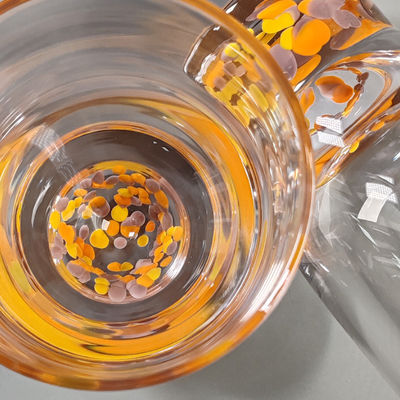 jakość Confetti Decorative DOF Glass Handmade Crystal Tumbler Water Glasses Mexico Rock Glass Cup for Wedding Party Gift fabryka