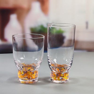 jakość Confetti Decorative DOF Glass Handmade Crystal Tumbler Water Glasses Mexico Rock Glass Cup for Wedding Party Gift fabryka