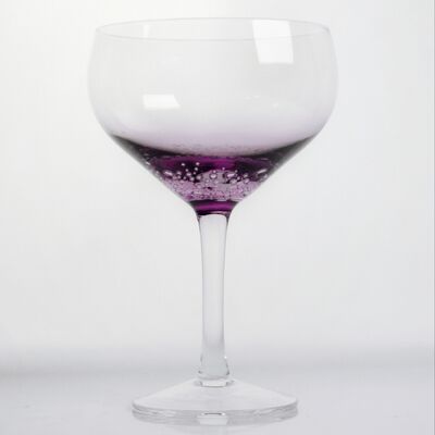 jakość Lavender bubble Crystal Wine Glass handblown with gradient tint and delicate trapped bubbles combining elegance with durability fabryka