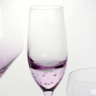 jakość Lavender bubble Crystal Wine Glass handblown with gradient tint and delicate trapped bubbles combining elegance with durability fabryka