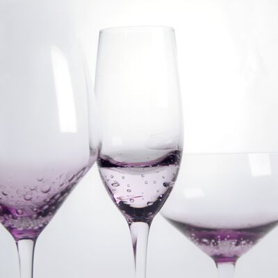 jakość Lavender bubble Crystal Wine Glass handblown with gradient tint and delicate trapped bubbles combining elegance with durability fabryka