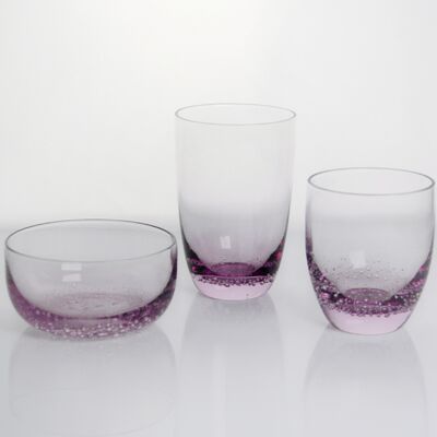 jakość Crystal Wine Glass handblown with subtle trapped bubbles and a soft lavender to clear gradient combining beauty and durability fabryka