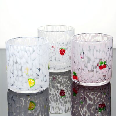 jakość Tumbler Drinking Glasses hand crafted with dreamy confetti patterns and fruity designs that bring joy to your table setting fabryka