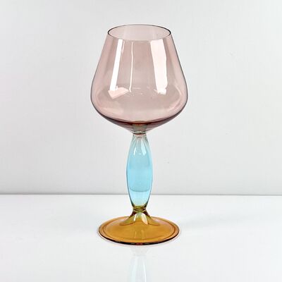 Jakość Hand-Blown Gradient Color Borosilicate Wine Glasses, Multi-Color Artistic Stem Goblets for Wine, Cocktail, Home Bar & Party Decor fabryka