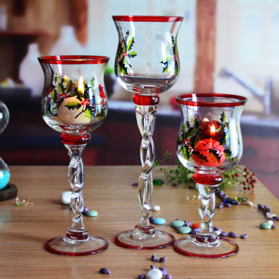 jakość Glass Candle Holders For Christmas fabryka