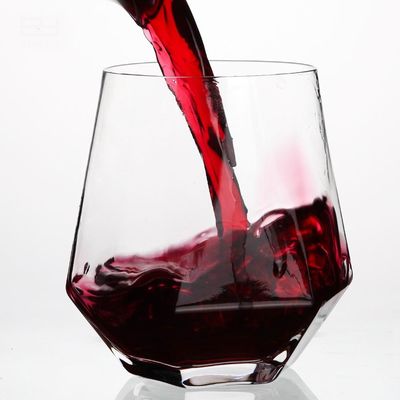 jakość Diamond Geometric Gold Rim Crystal Glass Tumblers , Glass Drinking Cup fabryka