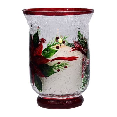 jakość Ice Crack Classic American Glass Hurricane Candle Holder fabryka