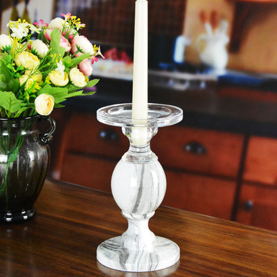 jakość Crystal 3 Size Long Stem Candle Holders With Marble Planet fabryka