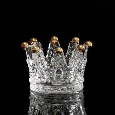 jakość Classic Crown Clear Glass Candle Holders fabryka