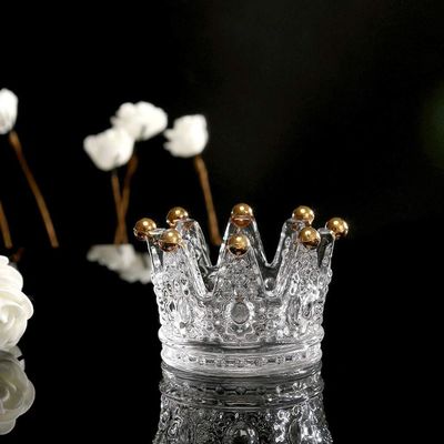 jakość Classic Crown Clear Glass Candle Holders fabryka