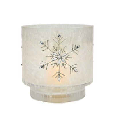 jakość Snow Flake Glass Candle Holders fabryka
