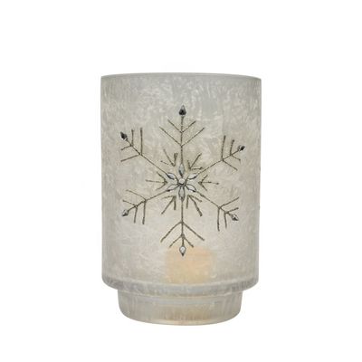 jakość Snow Flake Glass Candle Holders fabryka