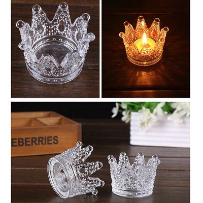 jakość Romantic Crown Tea Light Mini Votive Candle Holders ,  Glass Cylinder Candle Holders For Party fabryka