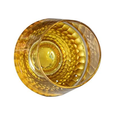 jakość 400ml Hand Cut Gold Honeycomb Crystal Wine Glasses fabryka