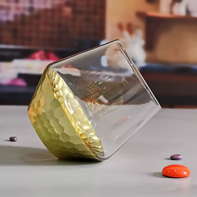 jakość 400ml Hand Cut Gold Honeycomb Crystal Wine Glasses fabryka