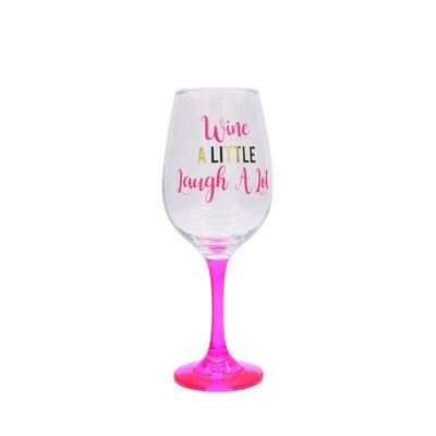 jakość 340ml Crystal Wine Glass With Funny Fonts Decal Decoration fabryka