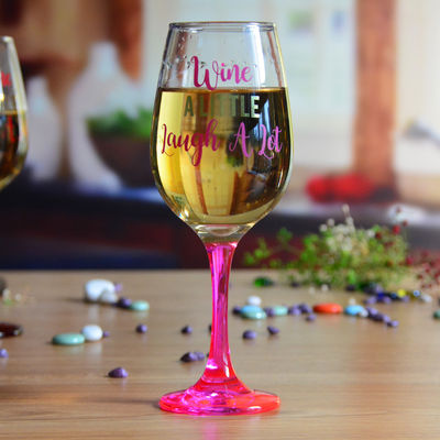 jakość 340ml Crystal Wine Glass With Funny Fonts Decal Decoration fabryka