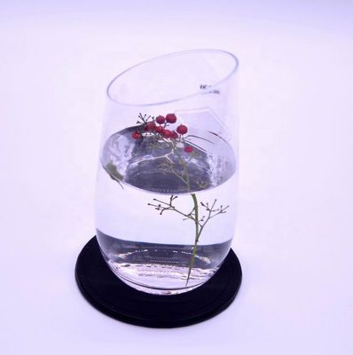 jakość Bevel Oblique Edge Stemless Crystal Wine Glass With Angle Top fabryka