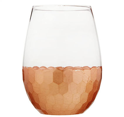 jakość 450ml Gold Cutted Honeycomb Stemless Crystal Wine Glass fabryka