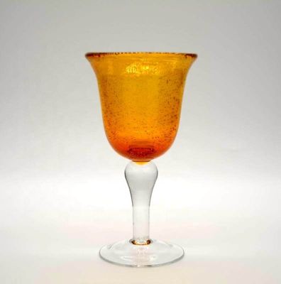 jakość Handblown Solid Color Mexican Bubbles Goblet Crystal Wine Glass fabryka