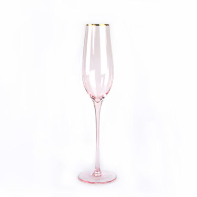 jakość Gold Rim Pink Crystal Wine Glass For Holiday Party fabryka