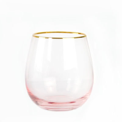 jakość Gold Rim Pink Crystal Wine Glass For Holiday Party fabryka