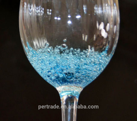 jakość Handmade Ocean Blue Wine Goblet Glass With Sparkling Bubbles fabryka