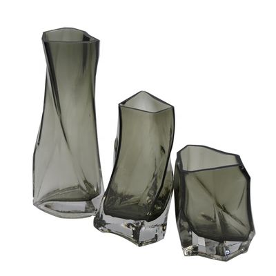 jakość 3 Size Warped Grey Color Tall Centerpiece Vases fabryka